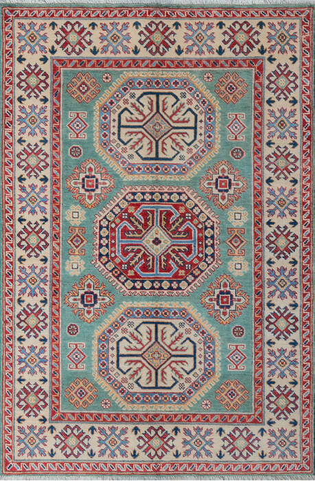 Kazak Green Hand Knotted 310 X 59 Area Rug 700-147535 Image 0