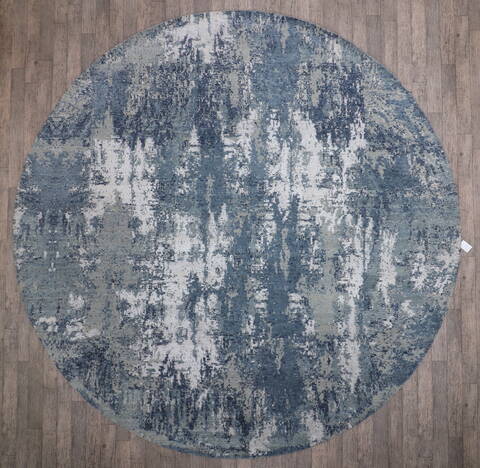 Jaipur Blue Round Hand Knotted 120 X 120  Area Rug 905-147541 Image 1