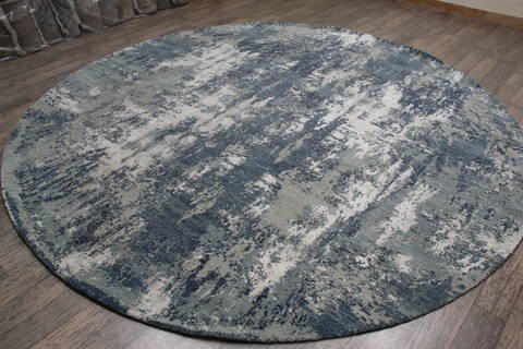 Jaipur Blue Round Hand Knotted 101 X 102 Area Rug 905-147542 Image 3