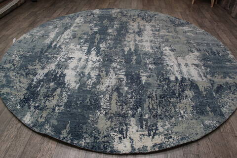 Jaipur Blue Round Hand Knotted 101 X 102 Area Rug 905-147542 Image 4