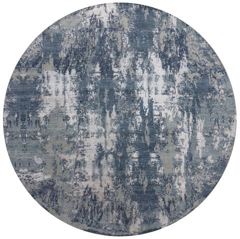 Jaipur Blue Round Hand Knotted 101 X 102 Area Rug 905-147542 Image 0