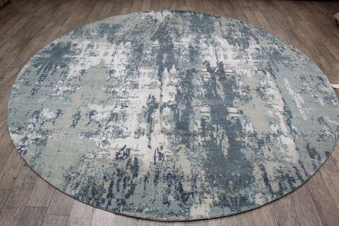 Jaipur Blue Round Hand Knotted 90 X 90 Area Rug 905-147543 Image 1