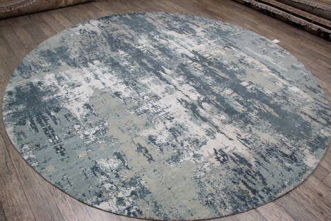 Jaipur Blue Round Hand Knotted 90 X 90 Area Rug 905-147543 Image 2