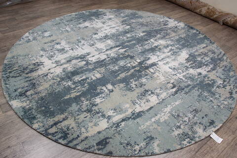 Jaipur Blue Round Hand Knotted 90 X 90 Area Rug 905-147543 Image 3