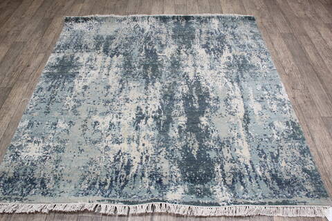 Jaipur Blue Square Hand Knotted 60 X 61 Area Rug 905-147544 Image 1