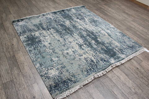 Jaipur Blue Square Hand Knotted 60 X 61 Area Rug 905-147544 Image 2