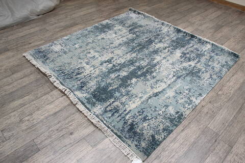 Jaipur Blue Square Hand Knotted 60 X 61 Area Rug 905-147544 Image 3