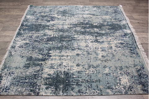 Jaipur Blue Square Hand Knotted 60 X 61 Area Rug 905-147544 Image 7
