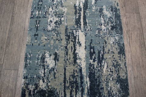 Jaipur Blue Runner Hand Knotted 26 X 103 Area Rug 905-147546 Image 2
