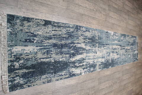 Jaipur Blue Runner Hand Knotted 26 X 120 Area Rug 905-147547 Image 3