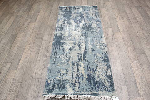 Jaipur Blue Runner Hand Knotted 27 X 60 Area Rug 905-147548 Image 1