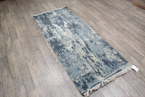 Jaipur Blue Runner Hand Knotted 27 X 60 Area Rug 905-147548 Image 2