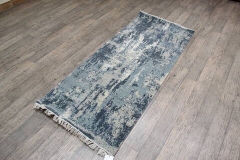 Jaipur Blue Runner Hand Knotted 27 X 60 Area Rug 905-147548 Image 3