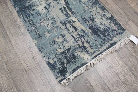 Jaipur Blue Runner Hand Knotted 27 X 60 Area Rug 905-147548 Image 4