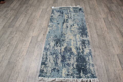 Jaipur Blue Runner Hand Knotted 27 X 60 Area Rug 905-147548 Image 6