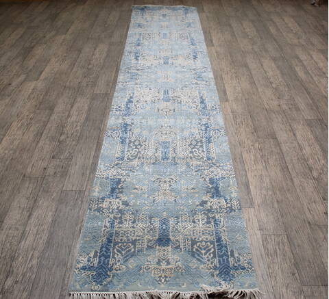 Jaipur Blue Runner Hand Knotted 26 X 120 Area Rug 905-147551 Image 1