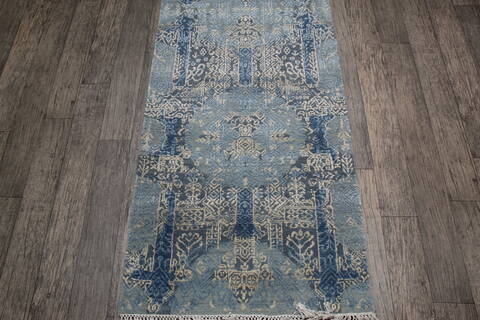 Jaipur Blue Runner Hand Knotted 26 X 120 Area Rug 905-147551 Image 2