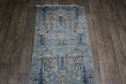 Jaipur Blue Runner Hand Knotted 26 X 120 Area Rug 905-147551 Image 4