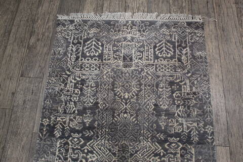 Jaipur Grey Runner Hand Knotted 26 X 62 Area Rug 905-147552 Image 6