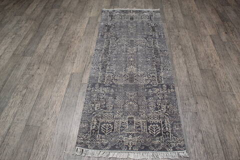 Jaipur Grey Runner Hand Knotted 26 X 62 Area Rug 905-147552 Image 7