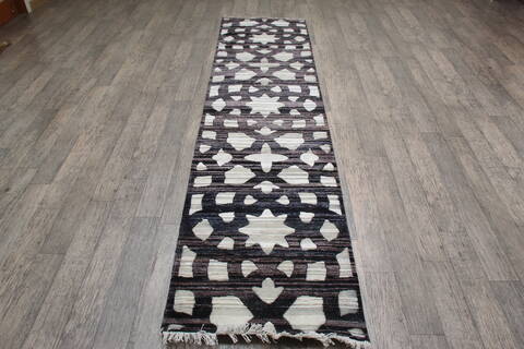 Jaipur Black Runner Hand Knotted 26 X 100 Area Rug 905-147554 Image 1