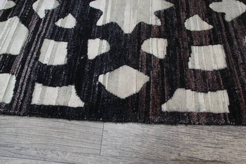 Jaipur Black Runner Hand Knotted 26 X 100 Area Rug 905-147554 Image 2