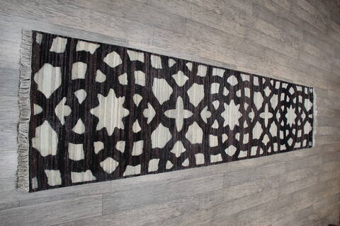 Jaipur Black Runner Hand Knotted 26 X 100 Area Rug 905-147554 Image 5