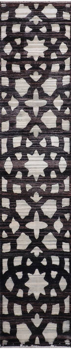 Jaipur Black Runner Hand Knotted 26 X 100 Area Rug 905-147554 Image 0