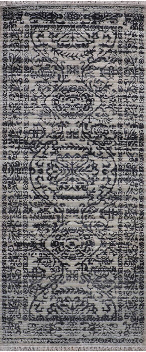 Jaipur Grey Runner Hand Knotted 60 X 26 Area Rug 905-147556 Image 0