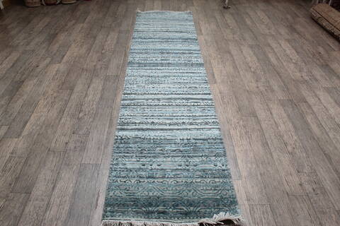 Jaipur Blue Runner Hand Knotted 26 X 100 Area Rug 905-147557 Image 1