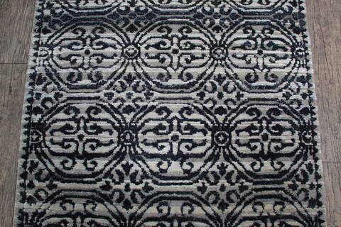 Jaipur Grey Runner Hand Knotted 26 X 100 Area Rug 905-147558 Image 3