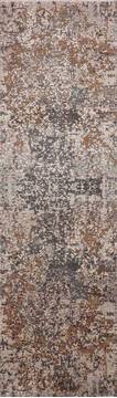 Indian Jaipur Beige Runner 6 to 9 ft Wool and Raised Silk Carpet 147561