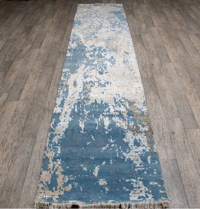 Jaipur Blue Runner Hand Knotted 27 X 120 Area Rug 905-147566 Image 1