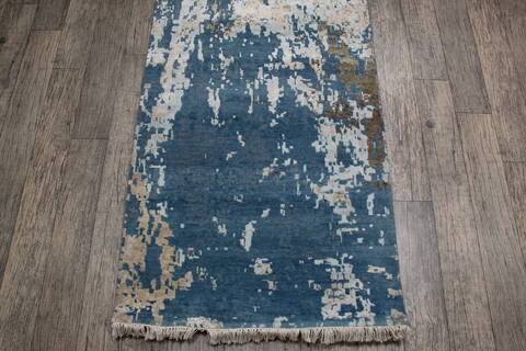 Jaipur Blue Runner Hand Knotted 27 X 120 Area Rug 905-147566 Image 2