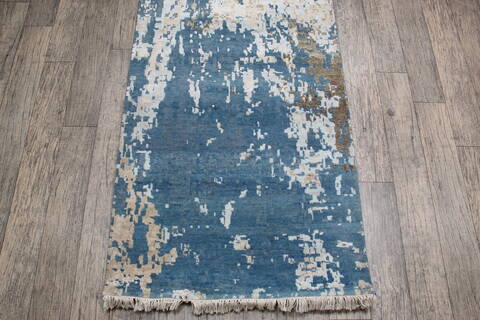 Jaipur Blue Runner Hand Knotted 27 X 120 Area Rug 905-147566 Image 3