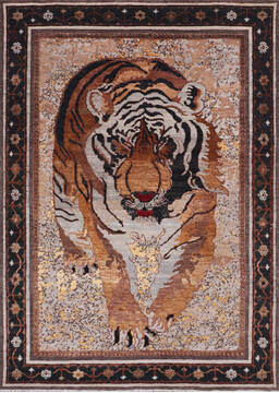 Jaipur Grey Hand Knotted 5'2" X 7'4"  Area Rug 905-147567