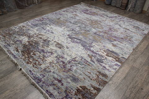 Jaipur Purple Hand Knotted 80 X 101 Area Rug 905-147568 Image 3