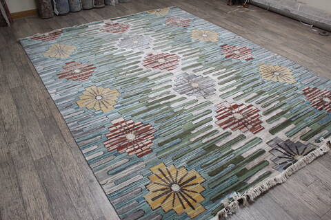 Jaipur Blue Hand Knotted 79 X 101 Area Rug 905-147569 Image 2