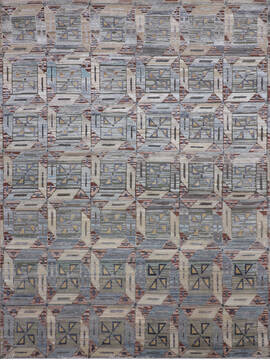 Jaipur Blue Hand Knotted 8'11" X 12'0"  Area Rug 905-147571