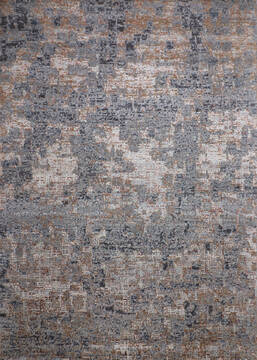 Indian Jaipur Grey Rectangle 10x14 ft Wool and Raised Silk Carpet 147574