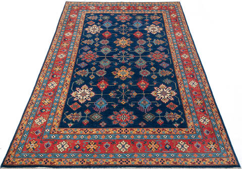 Kazak Blue Hand Knotted 67 X 911 Area Rug 700-147585 Image 1