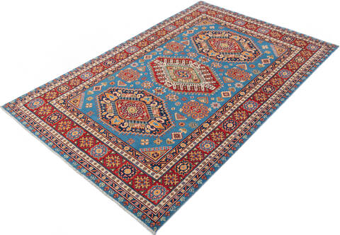Kazak Blue Hand Knotted 55 X 80 Area Rug 700-147587 Image 2
