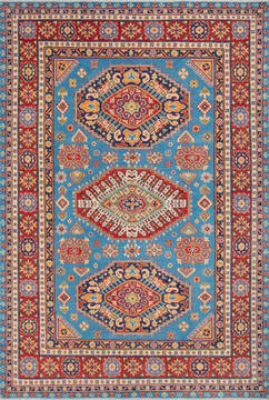 Kazak Blue Hand Knotted 5'5" X 8'0"  Area Rug 700-147587