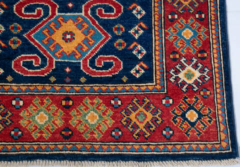 Kazak Blue Runner Hand Knotted 29 X 100 Area Rug 700-147591 Image 4