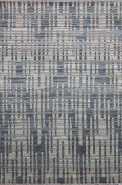 Indian Jaipur Grey Rectangle 6x9 ft Wool and Raised Silk Carpet 147599