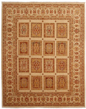 Pakistani Ziegler Beige Rectangle 6x9 ft Wool Carpet 147601