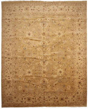 Pakistani Ziegler Beige Rectangle 12x14 ft Wool Carpet 147607