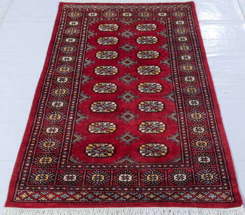 Bokhara Red Hand Knotted 31 X 50 Area Rug 700-147616 Image 1
