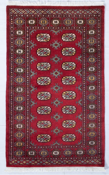 Bokhara Red Hand Knotted 31 X 50 Area Rug 700-147616 Image 0