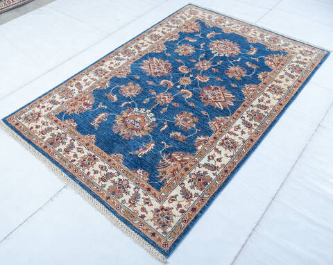 Chobi Blue Hand Knotted 40 X 61 Area Rug 700-147623 Image 2